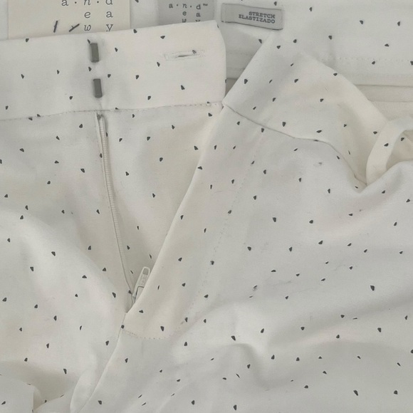 NWT a new day Cream Black Geometric Slim Ankle Mid Rise Pants Size 8 Women’s - Picture 5 of 6